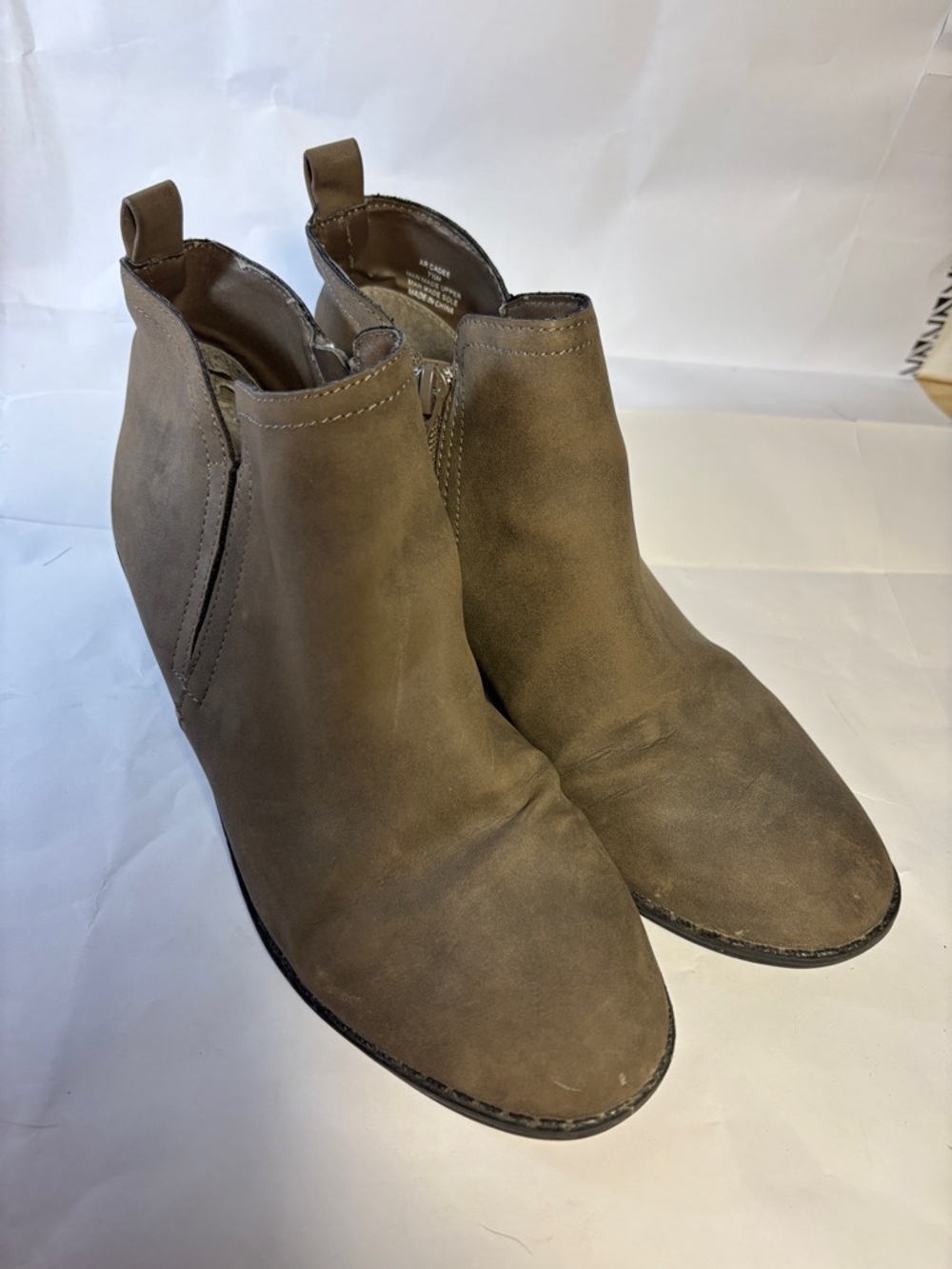 American Rag Taupe Suede Chelsea Ankle Booties
